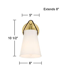360 Lighting Ashley Antique Brass and Leather Wall Sconce Set of 2