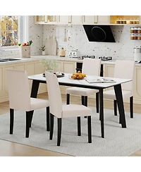 Slickblue Set of 2 Modern Mid Century Dining Chairs with Upholstered Fabric Seating