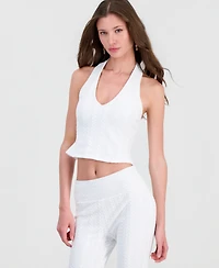 Guess Women's Joey Textured Halter Top