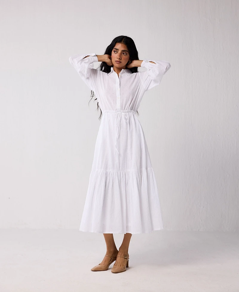 Reistor Women's Reisto Embroidered Flowy Tiered Maxi Dress