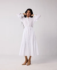 Reistor Women's Reisto Embroidered Flowy Tiered Maxi Dress