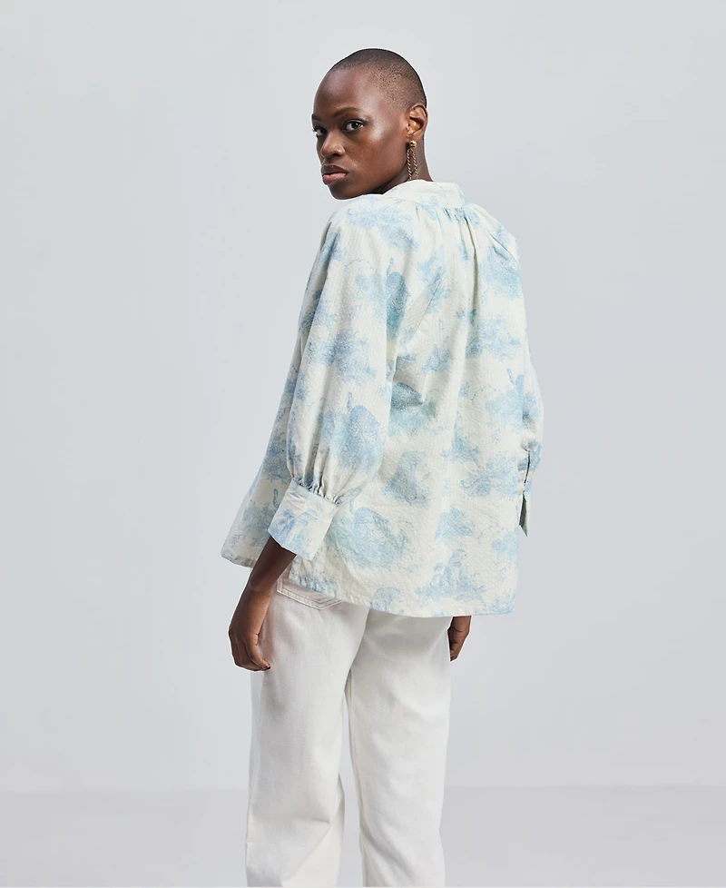 Reistor Women's Relaxed-fit Shirt with Drawstring Animal Print