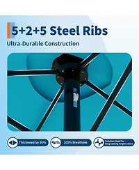 Gaomon Large Outdoor 15FT Double-Sided Rectangular Patio Umbrella with Base for Pool, Lawn