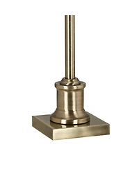 360 Lighting Westbury 36" Tall Large Traditional End Table Lamp Swing Arm Gold Antique Brass Finish Silver Gold Shade Living Room