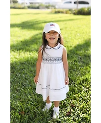 Bits & Bows Bits and Bows Baby Girls American Flag Bow Baseball Hat