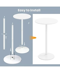 Slickblue Bar Height Round Bistro Table for Coffee and Cocktails, Tall Modern Accent Table