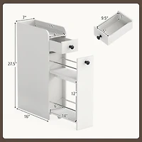 Gymax Small Bathroom Storage Cabinet 4-Tier Narrow Toilet Side Storage Cabinet
