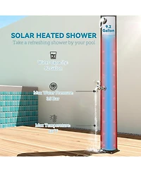 Outsunny 7.1FT Slolar Heated Outdoor Shower, 9.2 Gal Outdoor Solar Shower