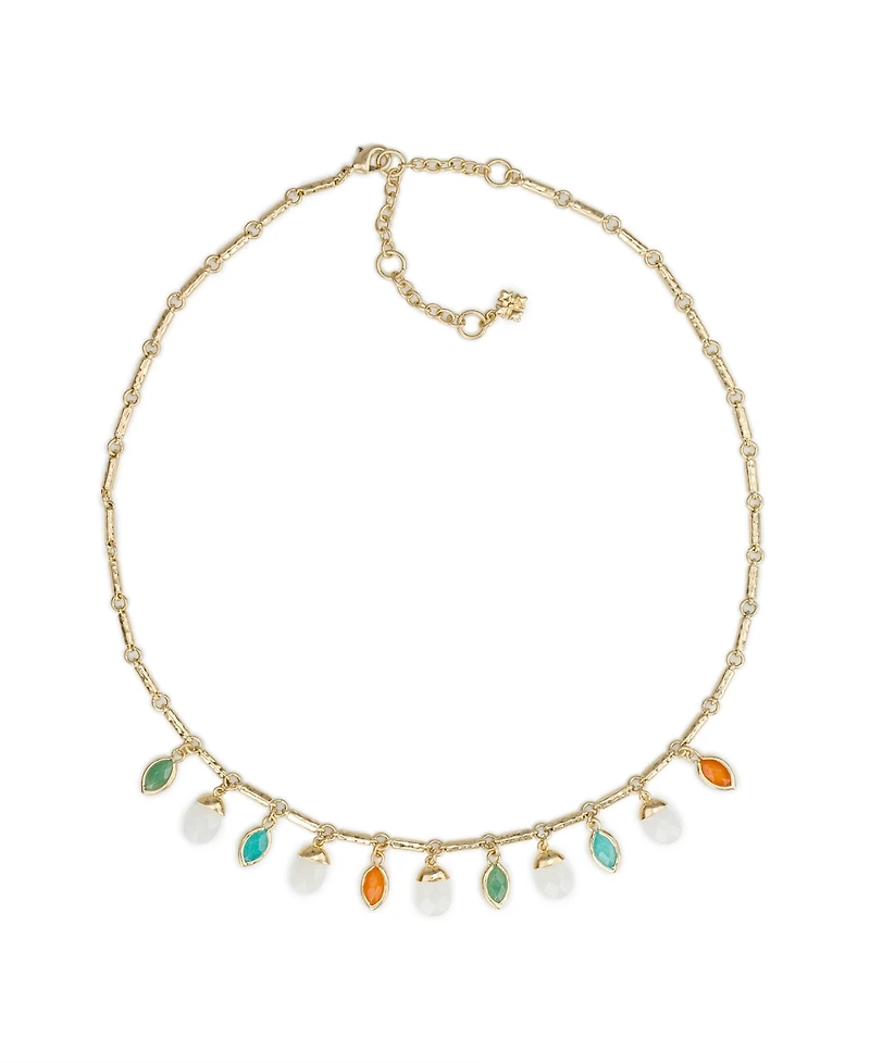 Patricia Nash Gold-Tone Plated Stone Charm Necklace