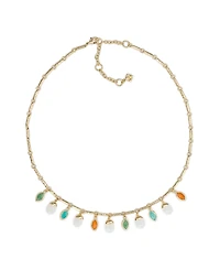 Patricia Nash Gold-Tone Plated Stone Charm Necklace