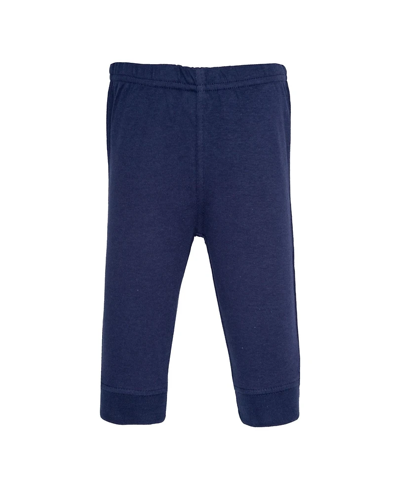 Hudson Baby Toddler Boys Cotton Pants and Leggings, Varsity Sports Stripe