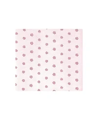 Hudson Baby Girl Cotton Poly Flannel Receiving Blankets Bundle, Outline Floral Soft Pink, One Size