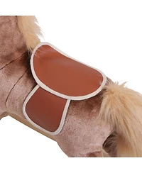 Qaba Kids Rocking Horse, Plush Toddler Rocker, Wooden Base Ride On Toy
