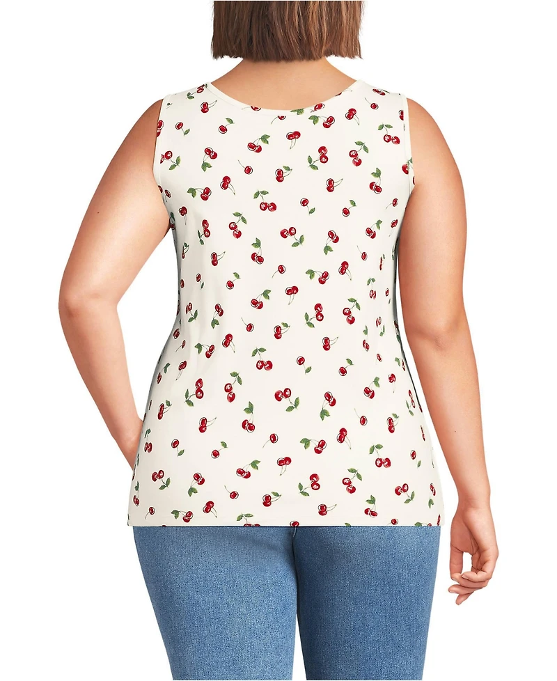 Lands' End Women's Plus Cotton Tank Top