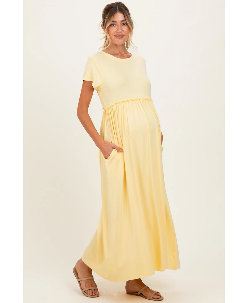 Pinkblush Maternity Ruffle Trim Maxi Dress
