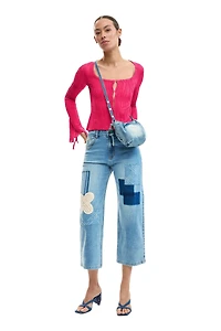 Desigual Women's Crochet Patch Denim Trousers