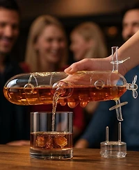 The Wine Savant Submarine 2-Pc. Whiskey Decanter Set