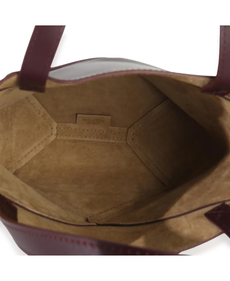 Pre-Owned Loewe Burgundy Calfskin Mini Puzzle Fold Tote