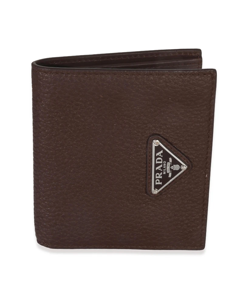 Pre-Owned Prada Brown Saffiano Sienna Bi-Fold Wallet