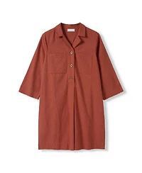 Celtic & Co. Women's Placket Detail Knee Length Dress