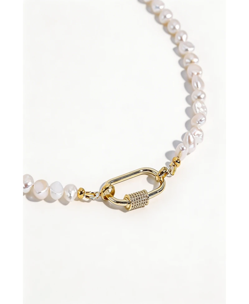 Joey Baby Freshwater Pearl Gold-Tone Layered Necklace And Huggie Earring Set