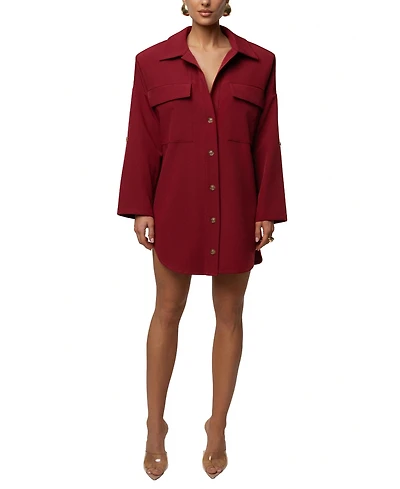 Jluxlabel Women's Downtime Collared Shirt Dress