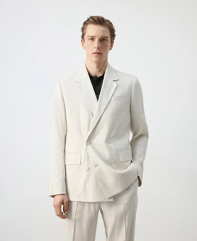 Mango Men's Boston Regular-Fit Double-Breasted Suit Blazer