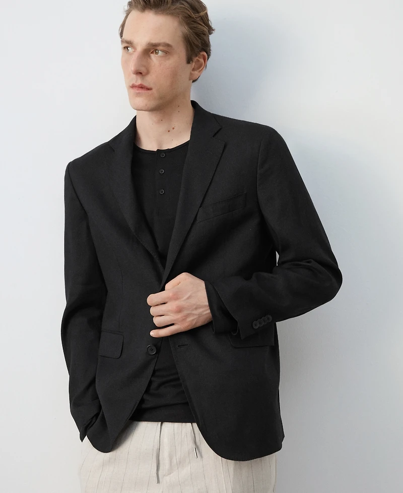 Mango Men's Slim-Fit Linen-Blend Suit Jacket