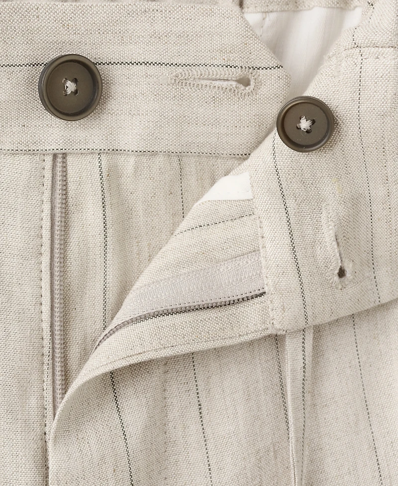 Mango Men's Striped Slim-Fit Linen Pants