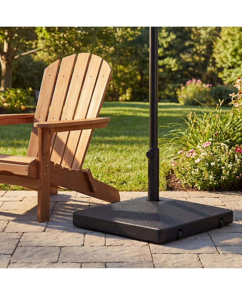 Costway Fillable Umbrella Base 90 Lbs Heavy Duty with 2 Wheels, Water/Sand Filled