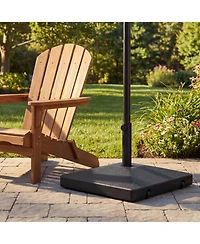 Costway Fillable Umbrella Base 90 Lbs Heavy Duty with 2 Wheels, Water/Sand Filled