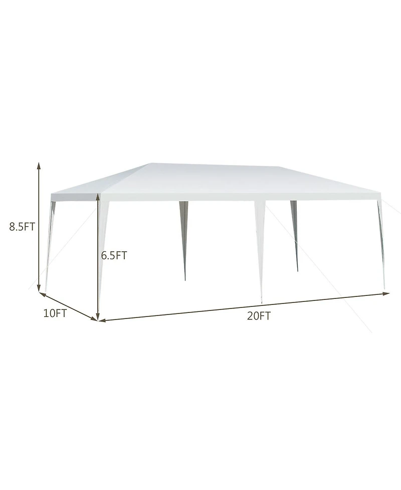 Gymax 10'x20' Heavy-duty Gazebo Wedding Canopy Party Pavilion Outdoor
