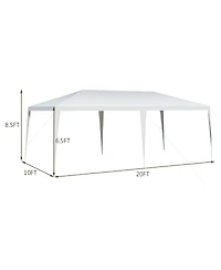 Gymax 10'x20' Heavy-duty Gazebo Wedding Canopy Party Pavilion Outdoor