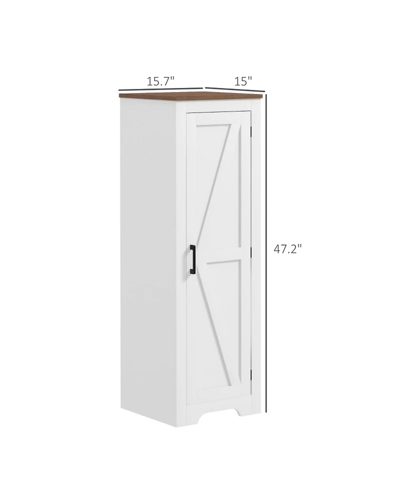 Clihome 47.2" Freestanding Storage Cabinet Living Room Display Cabinet with Adjustable Shelves