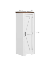 Clihome 47.2" Freestanding Storage Cabinet Living Room Display Cabinet with Adjustable Shelves