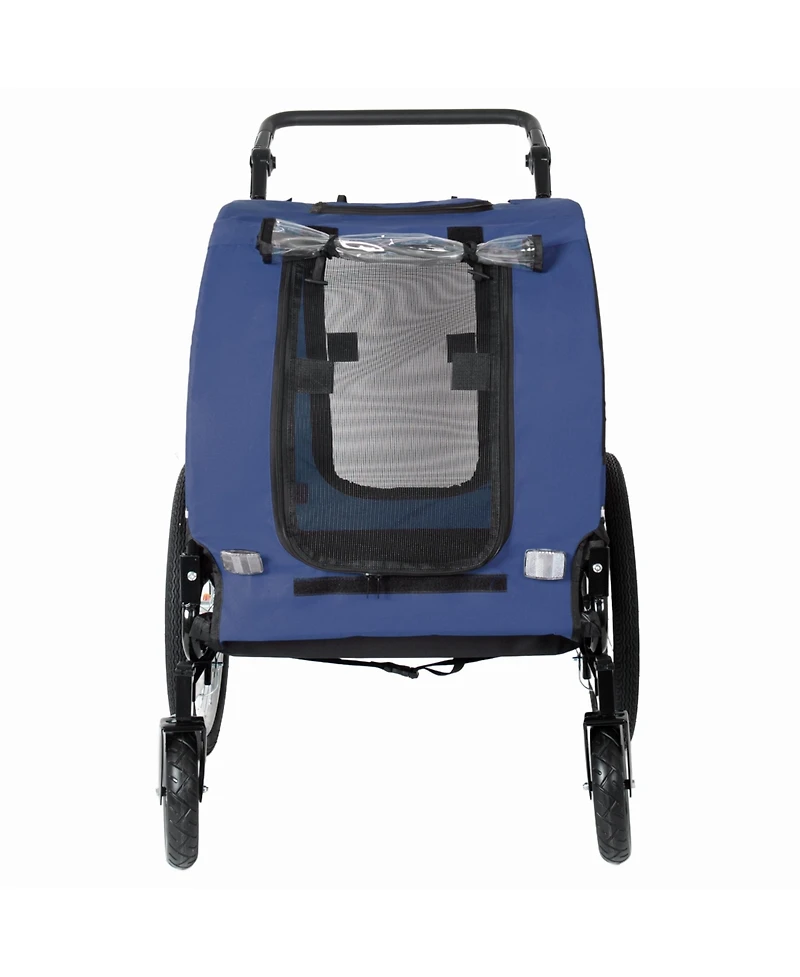 Aostirmotor 2-in-1 Bike Trailer and Pet Stroller for Dogs up to 100 lbs, Foldable Carrier Cart with Air-Filled Wheels