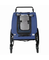 Aostirmotor 2-in-1 Bike Trailer and Pet Stroller for Dogs up to 100 lbs, Foldable Carrier Cart with Air-Filled Wheels