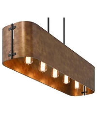 Possini Euro Design Julian 41 1/2" Farmhouse Rustic Pendant Chandelier Ceiling Light Fixture Dining Room Over Table Kitchen Island Linear Bronze