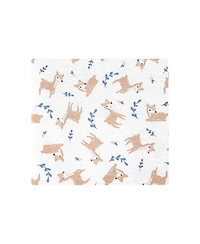 Hudson Baby Girl Cotton Poly Flannel Receiving Blankets 4-Pack, Loves Me Deerly, One Size