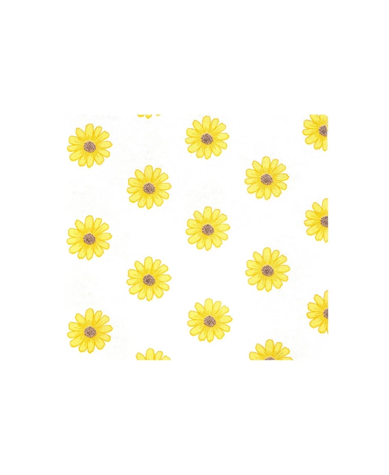 Hudson Baby Girl Cotton Poly Flannel Receiving Blankets Bundle, Yellow Daisy, One Size