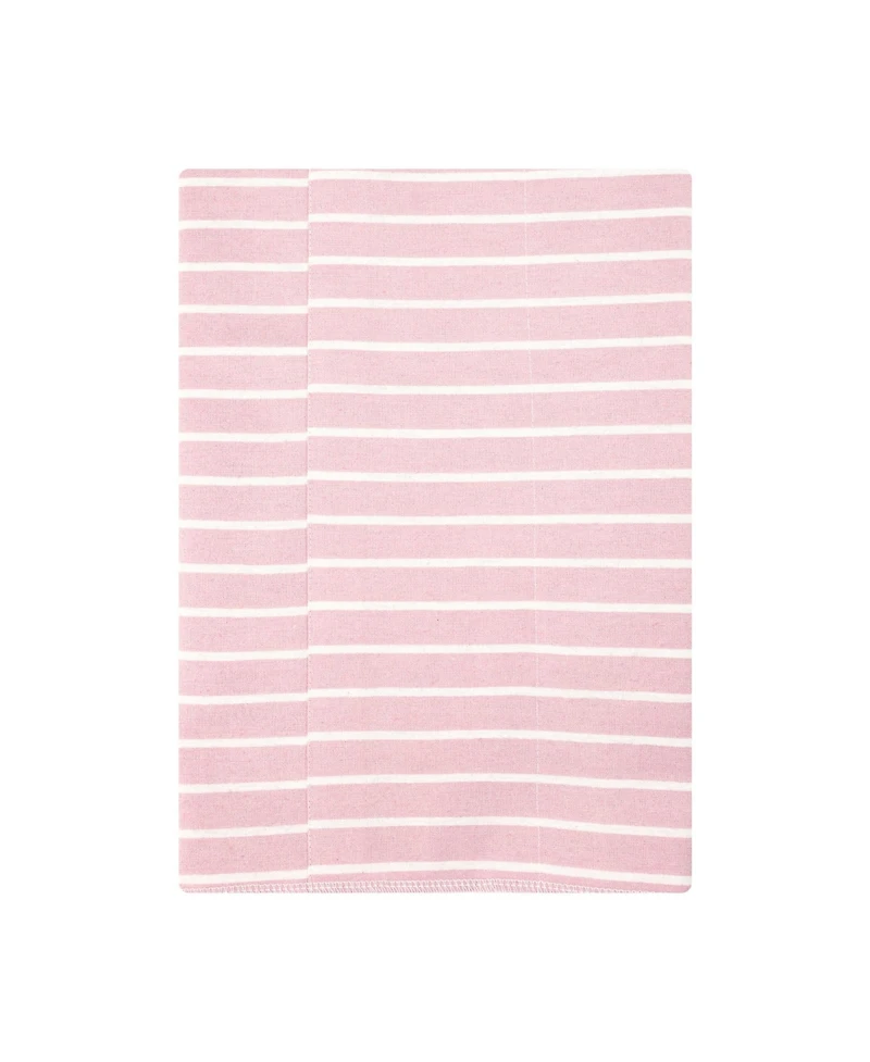 Hudson Baby Girl Cotton Poly Flannel Burp Cloths -Pack, Soft Pink Floral
