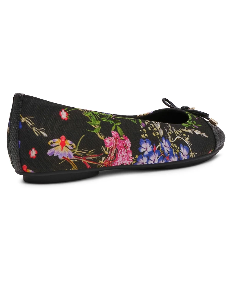 Anne Klein Women's Luci Cap Toe Floral Ballet Flats