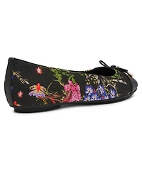 Anne Klein Women's Luci Cap Toe Floral Ballet Flats