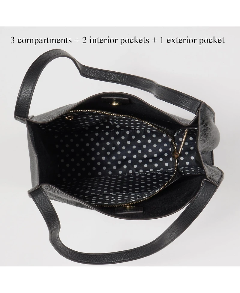 Susu Pebbled Leather Work Tote, Everyday Pebble Shoulder Bag