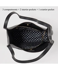 Susu Pebbled Leather Work Tote, Everyday Pebble Shoulder Bag