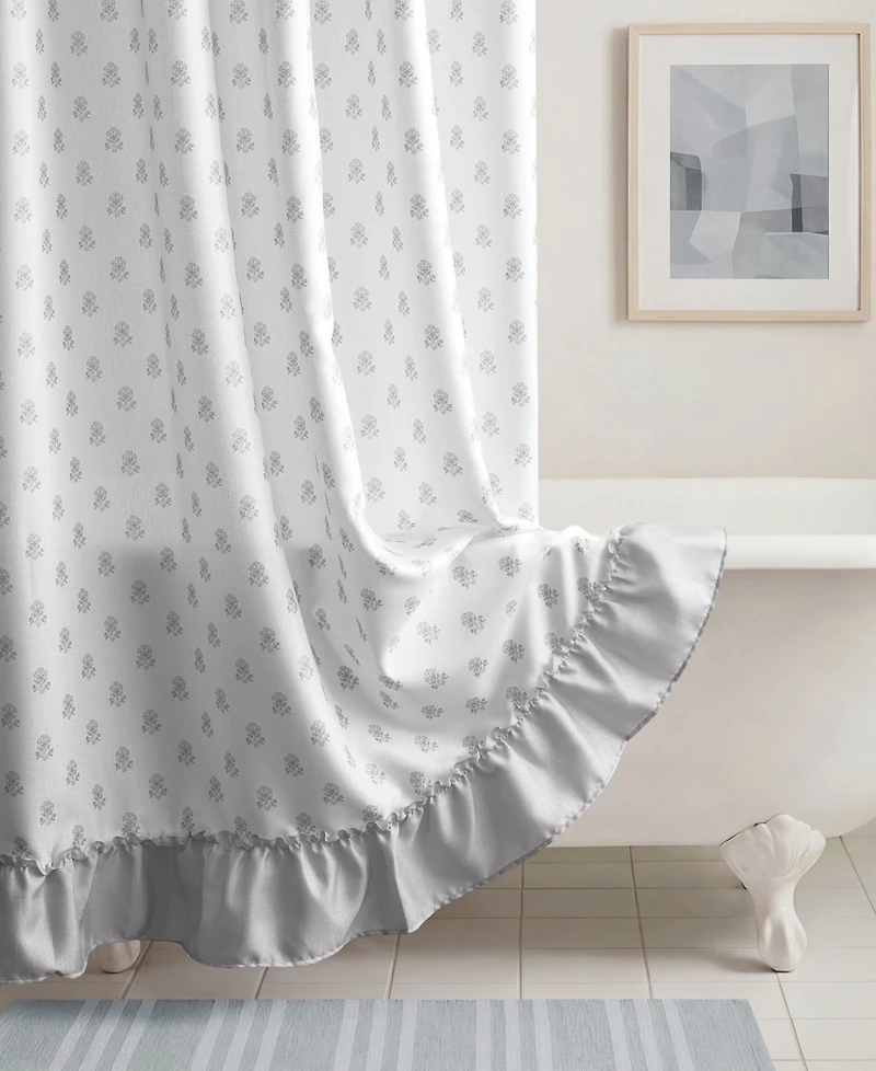Intelligent Design Savanna Floral Ruffle 13-Pc. Shower Curtain Set
