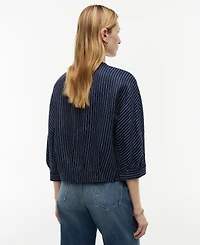 Tommy Hilfiger Women's Linen Nautical Stripe Blouse