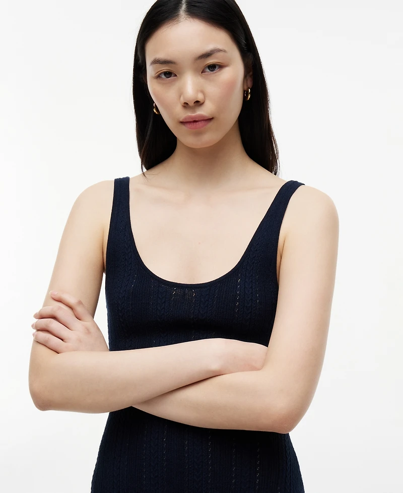Tommy Hilfiger Women's Cotton Cable Pointelle Maxi Dress