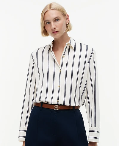Tommy Hilfiger Women's Linen Nautical Stripe Shirt