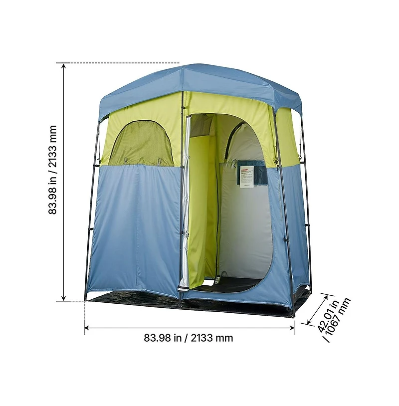 Sugift Camping Shower Tent 2-Room Portable Privacy Tent Changing Room with Shower Bag